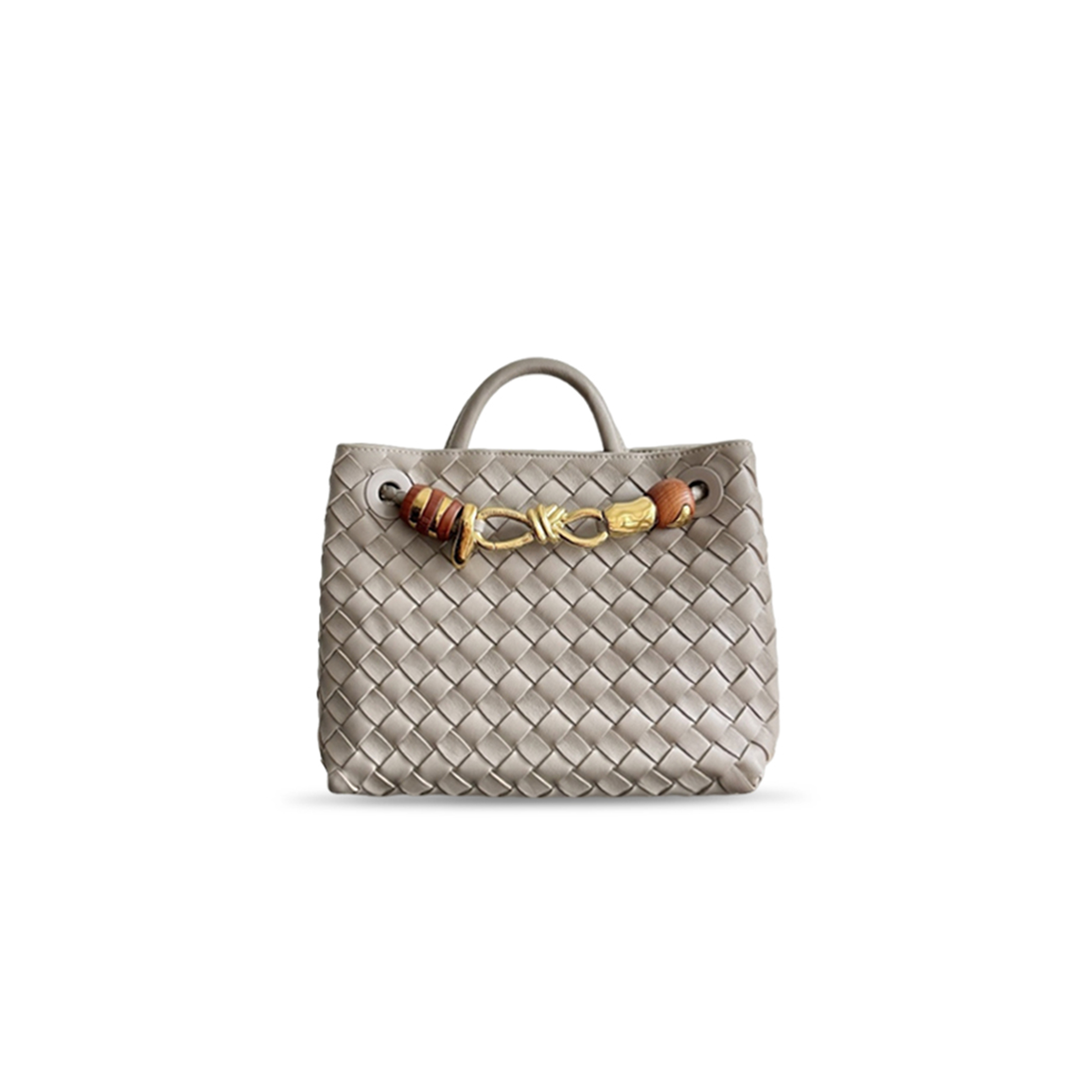BOTTEGA VENETA SMALL ANDIAMO IN STONE GRAY BAG 743568 (25*22*10.5cm) 